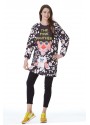 PEMBE PANTER BASKILI SWEATSHİRT